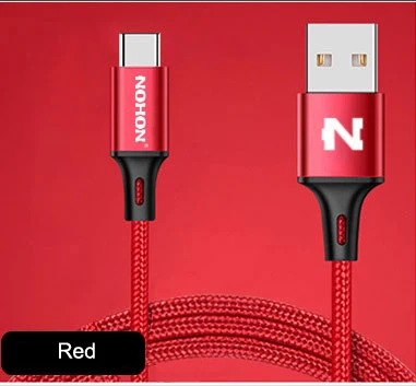 NOHON usb type-C кабель для быстрой зарядки для samsung Xiaomi Nokia LG MacBook huawei type C USB кабель для синхронизации данных - Цвет: Red