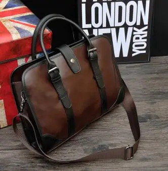 Новинка 2018 модная деловая сумка мужской портфель через плечо в стиле ретро |