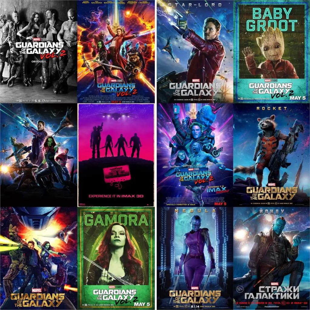 Guardians of the Galaxy Posters Vivid Color White Coated Paper Prints Home Decoration free shipping