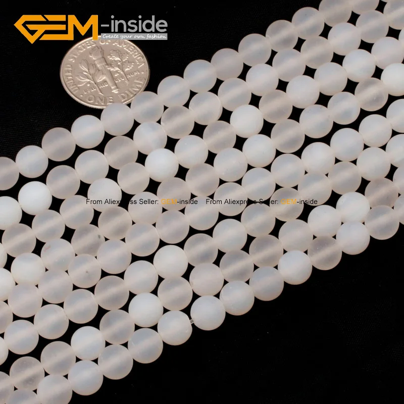 Круглые круглые матовые бусы из камня агата с драгоценным камнями маленькие