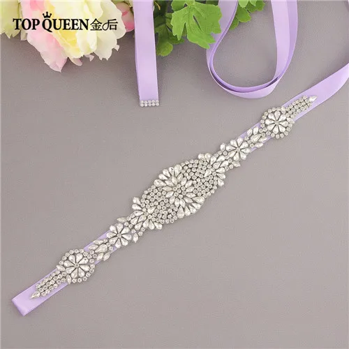 Lavender TOPQUEEN S123 Свадебные ремни с бриллиантами свадебные аксессуары ремни для женщин Свадебное платье пояс для невесты - Цвет: Lavender