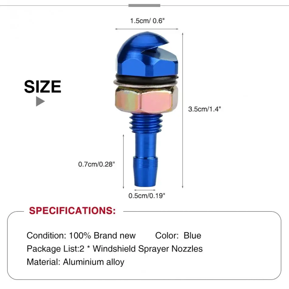 2шт Универсальный алюминиевый сплав авто передний опрыскиватель ветрового