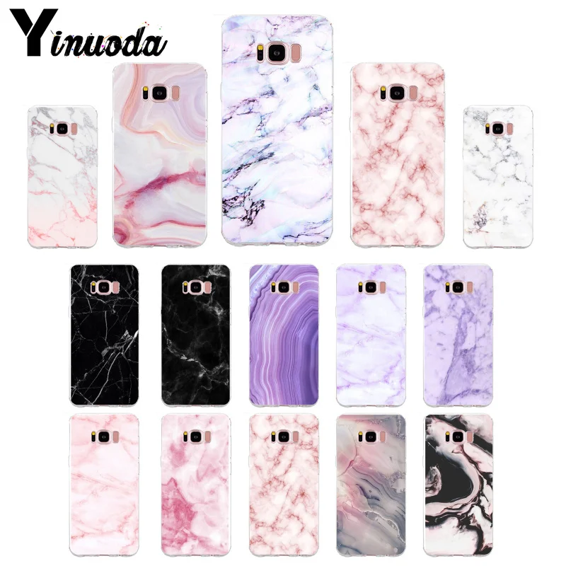 Цветной чехол Yinuoda с мраморной текстурой для Samsung S5 S6 S7 S8 S9 S6plus S7plus S8plus S9plus S6edge S7edge