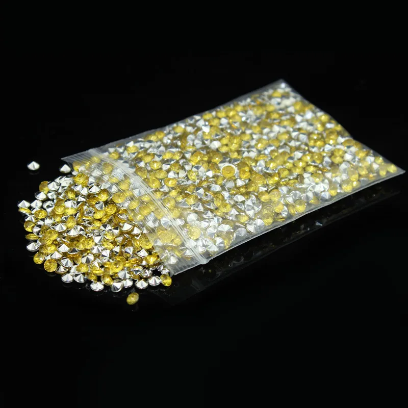 Yellow Silver 1000 шт. 4,2 мм бриллиантами свадебные конфетти для украшения стола рассыпные Стразы 31 Цвета украшение для свадебного стола рассыпные украшения - Цвет: Yellow Silver