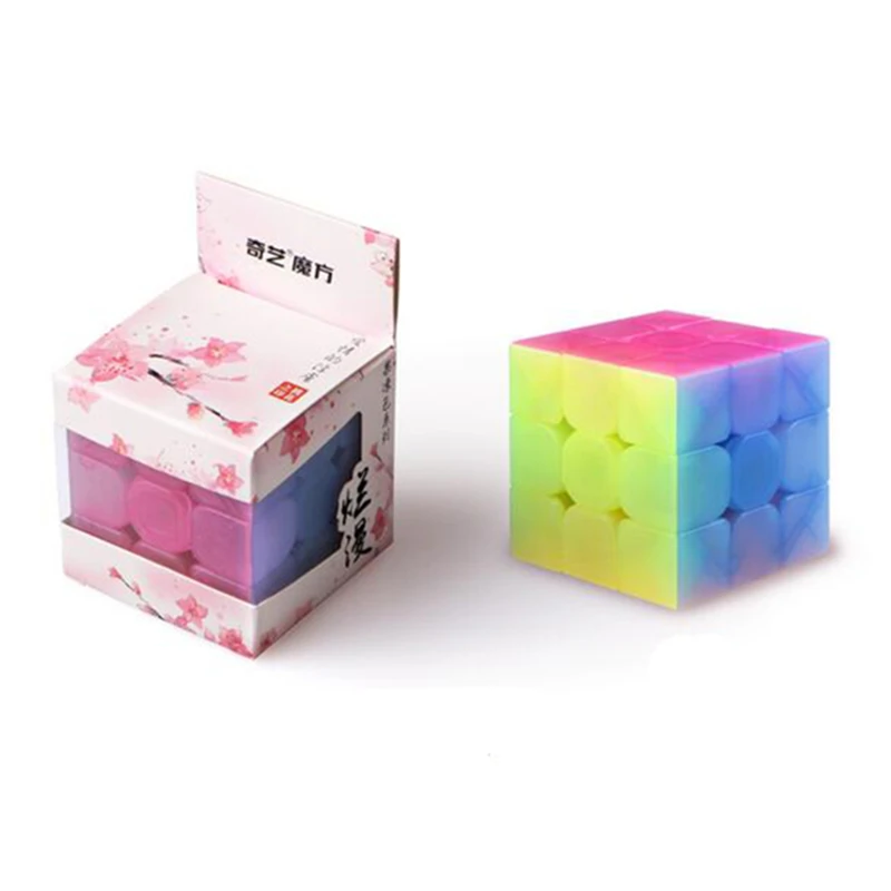 Новые QiYi Cube 2x2/oneplus 3/OnePlus x 3 SQ1 косой антиадгезионной Magic Cube с эластичной пружиной, развивающие игрушки для мозга школа желе Цвет