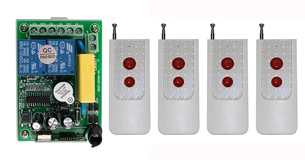 AC220V 2CH 1000m Long Range Wireless RF Remote Control Switch Transmitter+Receiver for Appliances Gate Garage Door | Обустройство