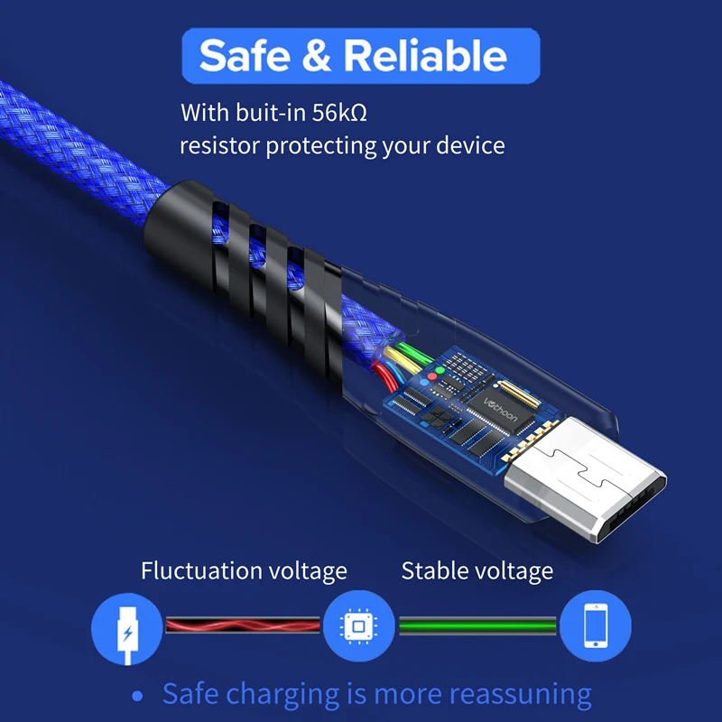 Vothoon микро USB кабель 3A Быстрая зарядка микро данных USB кабель для samsung Xiaomi huawei Android мобильный телефон зарядное устройство кабель Шнур
