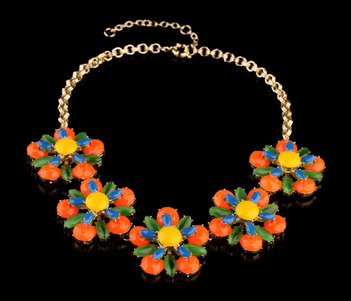 Ручной работы красочные флуоресценции colorLuxury цветок дикой ожерелья 2015 новинка