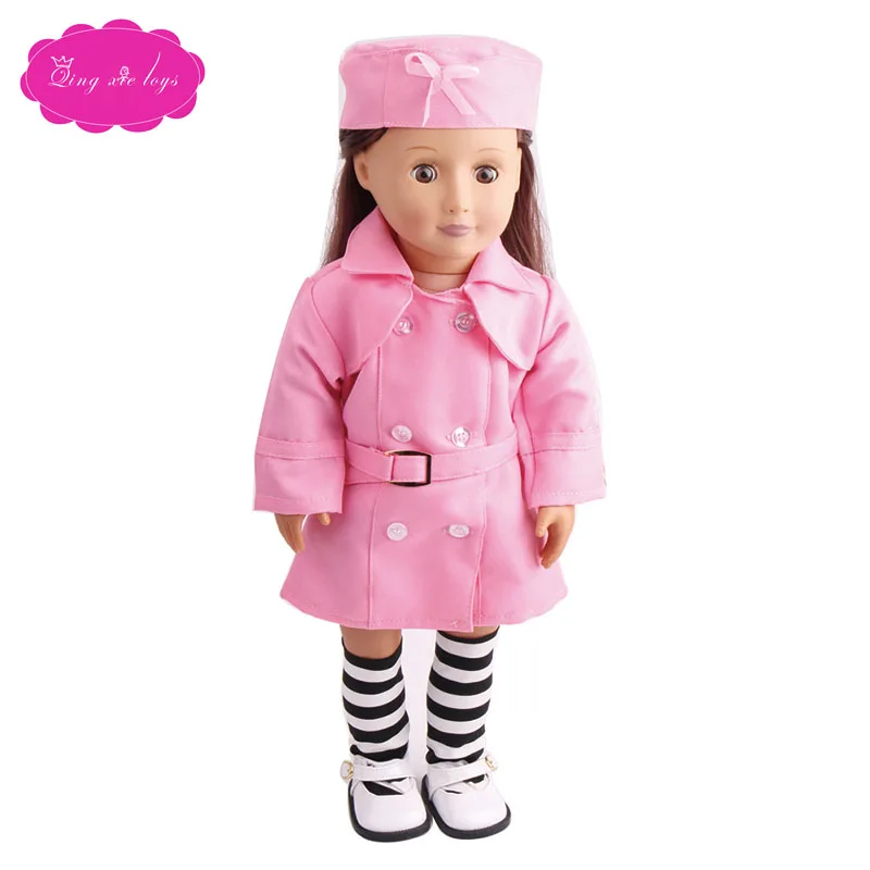 Doll clothes Red purple navy wind suit dress Hat fit 18 inch Girl dolls and 43 cm baby doll accessories c46-c51 | Игрушки и хобби