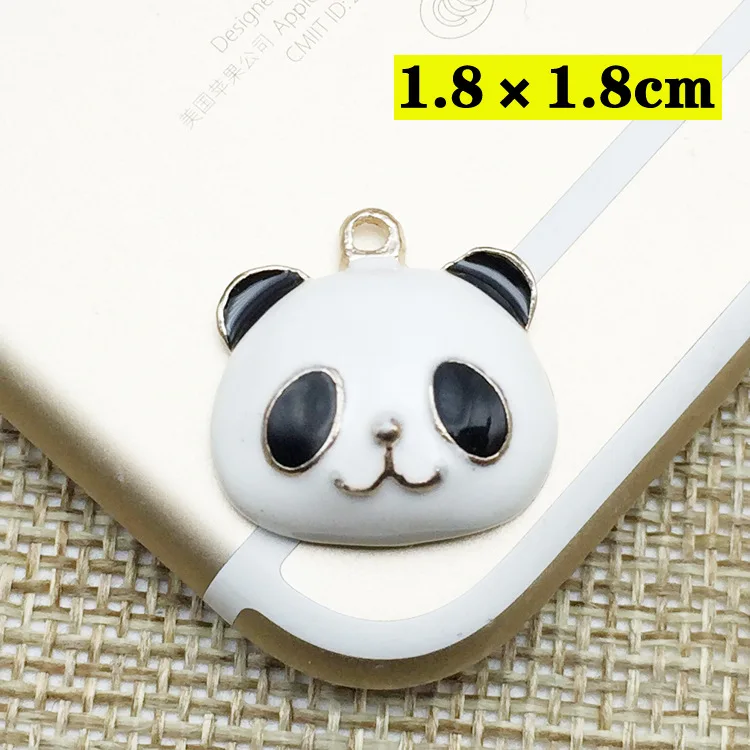 10 шт 18*18 мм DIY Материал металлическая эмаль Китай панда животное амулеты орнамент