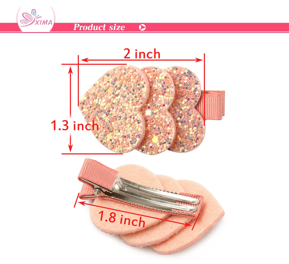 1 пара/2 шт. блесток Блеск шпильки для маленьких девочек Blingbling Sweet Heart заколки маленькая заколка для волос