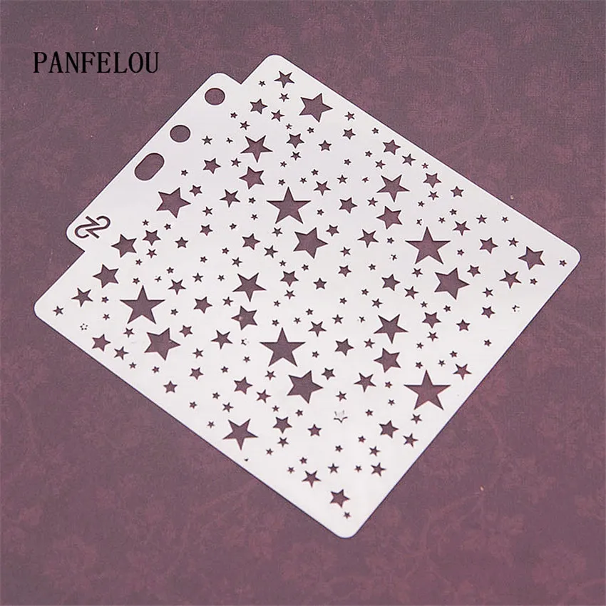 Блестящие звезды трафареты для скрапбукинга спрей Пластиковая форма Щит DIY торт