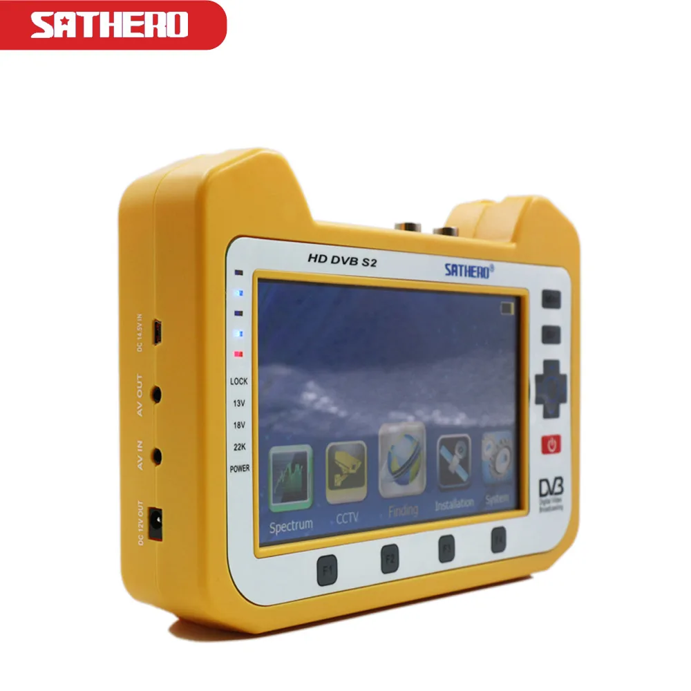 7 дюймов Sathero SH-900HD DVB-S2 HD цифровой спутниковый finder MPEG-4 CC ТВ метр тестер аналоговая камера высокого разрешения Full 1080P ТВ сигнала Satfinder метр