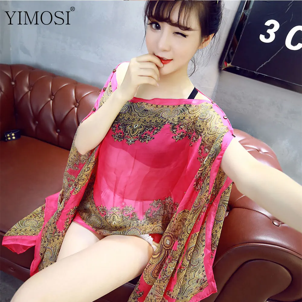YIMOSI женские летние блузки Blusas 2017 новые винтажные шифоновые кимоно рубашки плюс