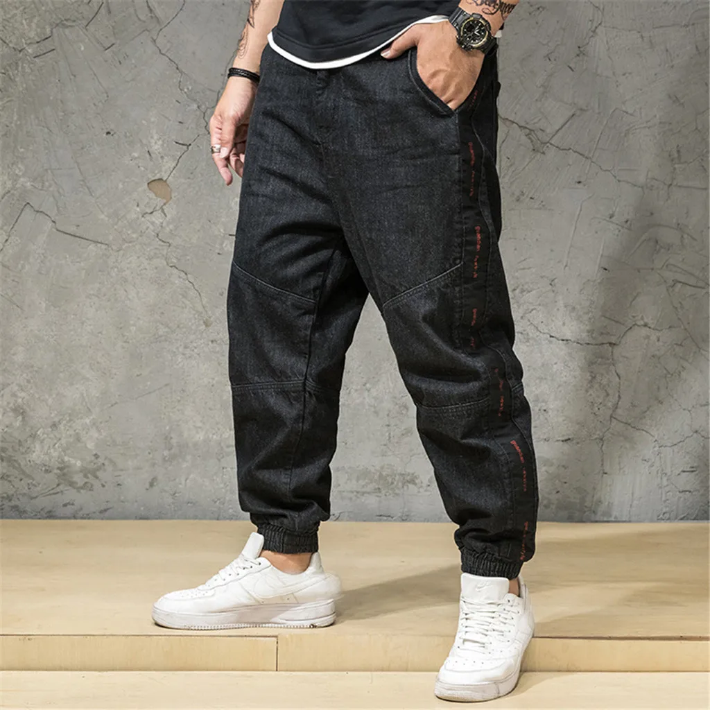 Мужские летние джинсы повседневные длинные скейтборды модные размера плюс S-8XL