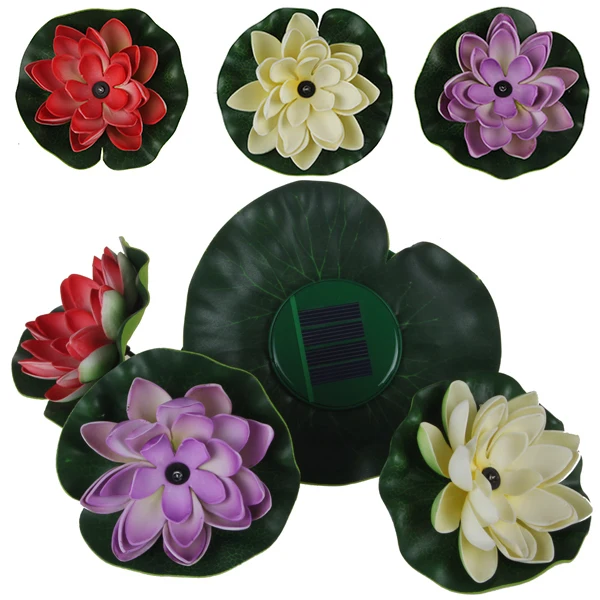 Красивая на солнечной батарее в виде лотоса свет цветок RGB светодиодный