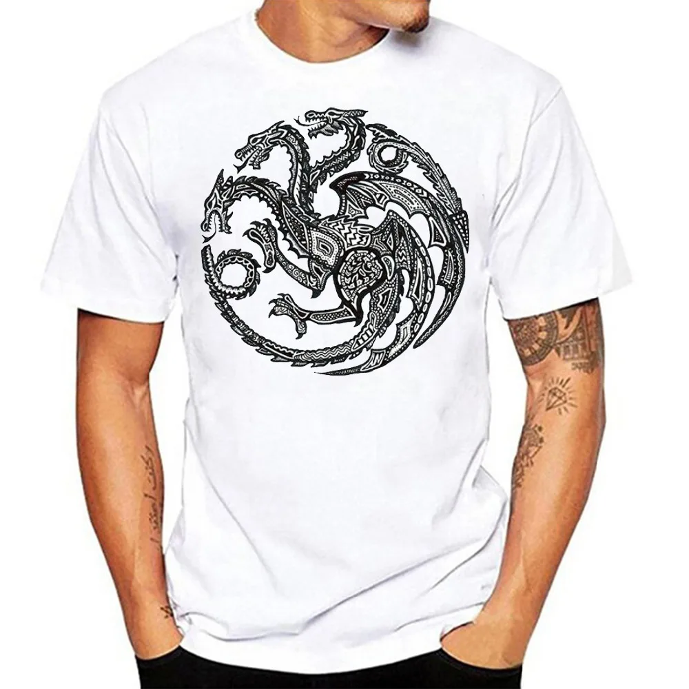 Мужская футболка с изображением Игры престолов Major House Sigils Stark Baratheon Lannister Targaryen
