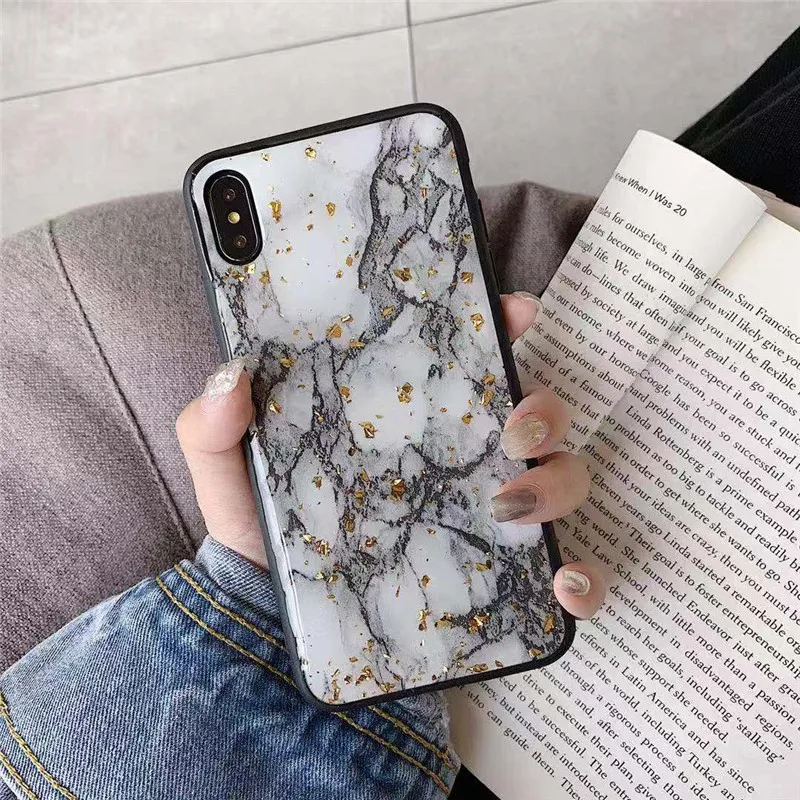 Luxury Gold Foil Bling Marble Phone Case For iPhone X XS Max XR Soft TPU Cover 7 8 6 6s Plus Glitter Silicone |