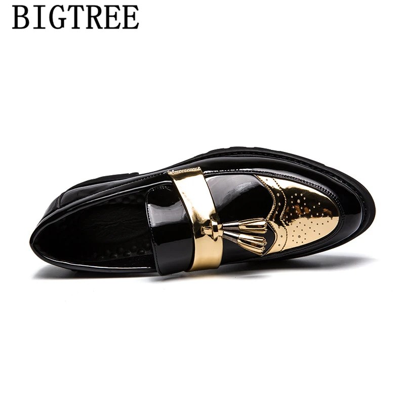 Парикмахерские золотые туфли мужские классические Лоферы деловые свадебные