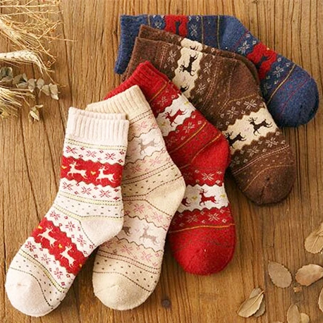 pattern 1 Johnature, 5 пар/лот, женские теплые шерстяные зимние осенние носки, толстые, рождественский подарок, милые японские Мультяшные животные, женские носки - Цвет: pattern 1