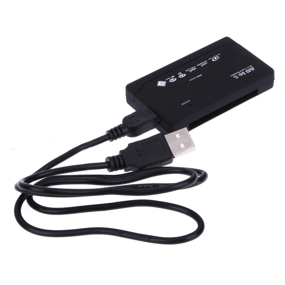 

Black All in One Memory Card Reader USB External Card reader SD SDHC Mini Micro M2 MMC XD CF Adapter