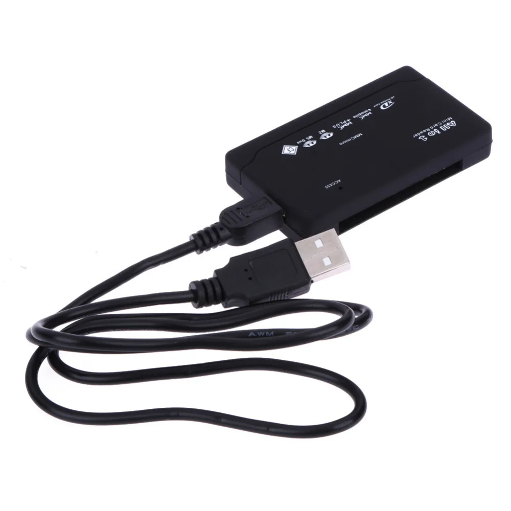 Черный все в одном кард ридер USB внешний SD SDHC Mini Micro M2 MMC XD CF адаптер|cf adapter|reader sdcard