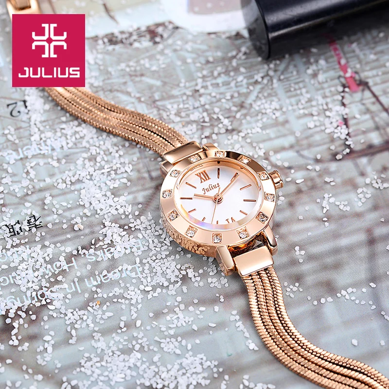 Наручные часы Julius для женщин модные браслет в Корейском стиле с платьем