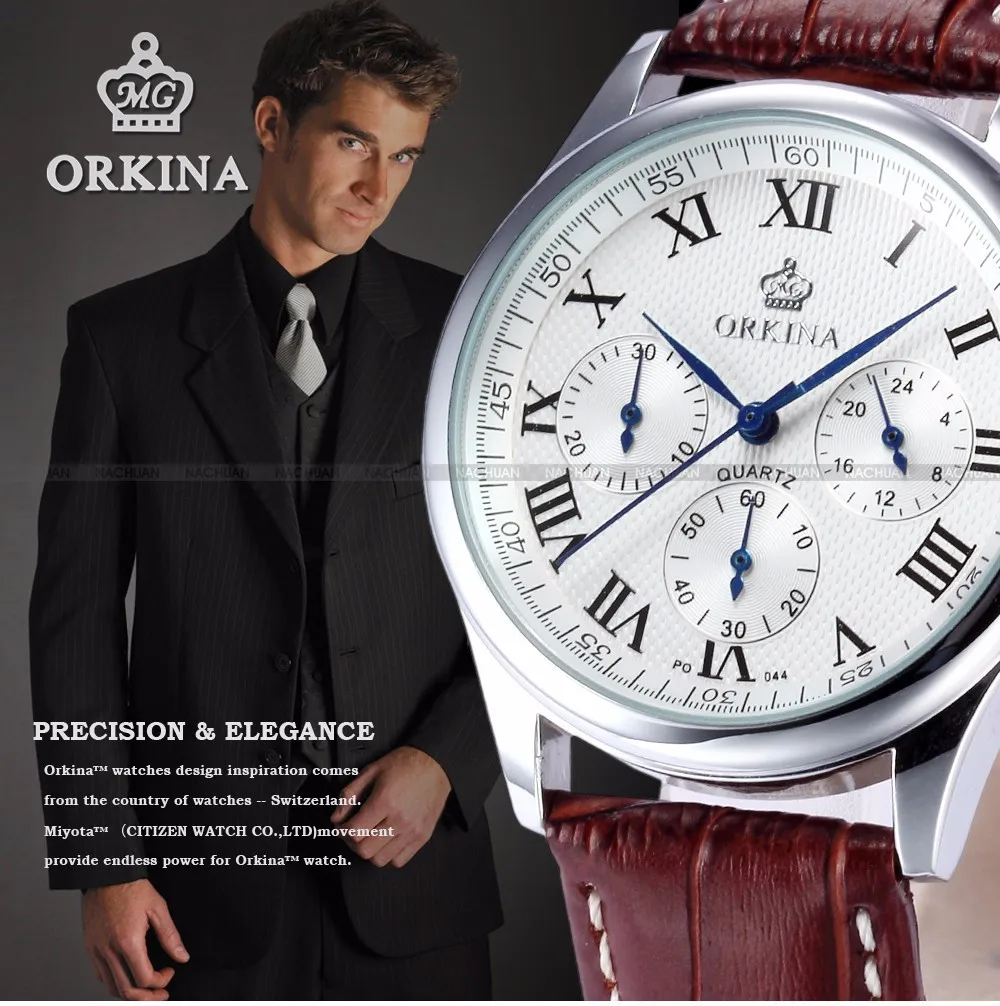 Мужские часы MG. ORKINA Dapper Case синие булавки мужские часы хронограф кварцевые Miyota JS20 секундомер ударопрочные водонепроницаемые часы