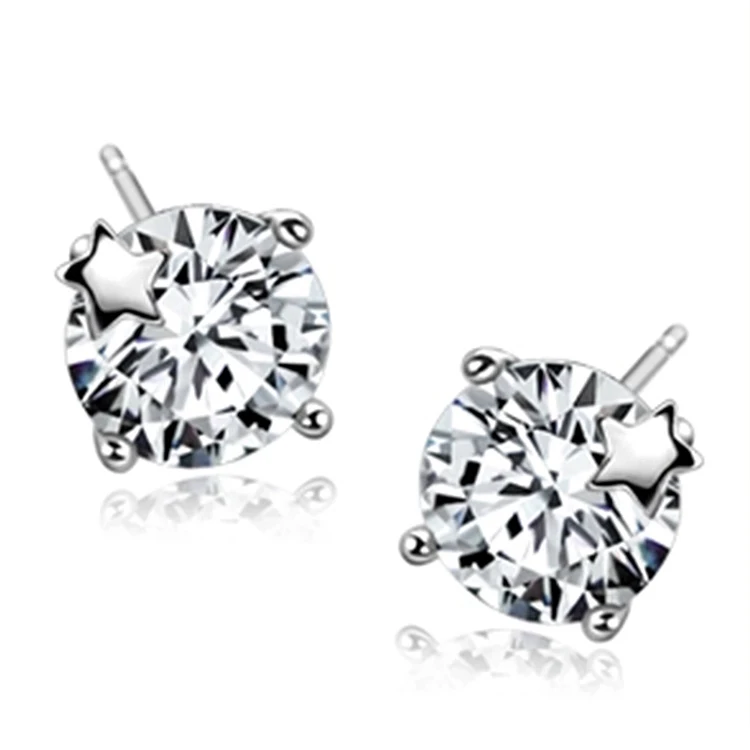 Корейские серьги-гвоздики со звездами блестящие стразы женские милые серьги