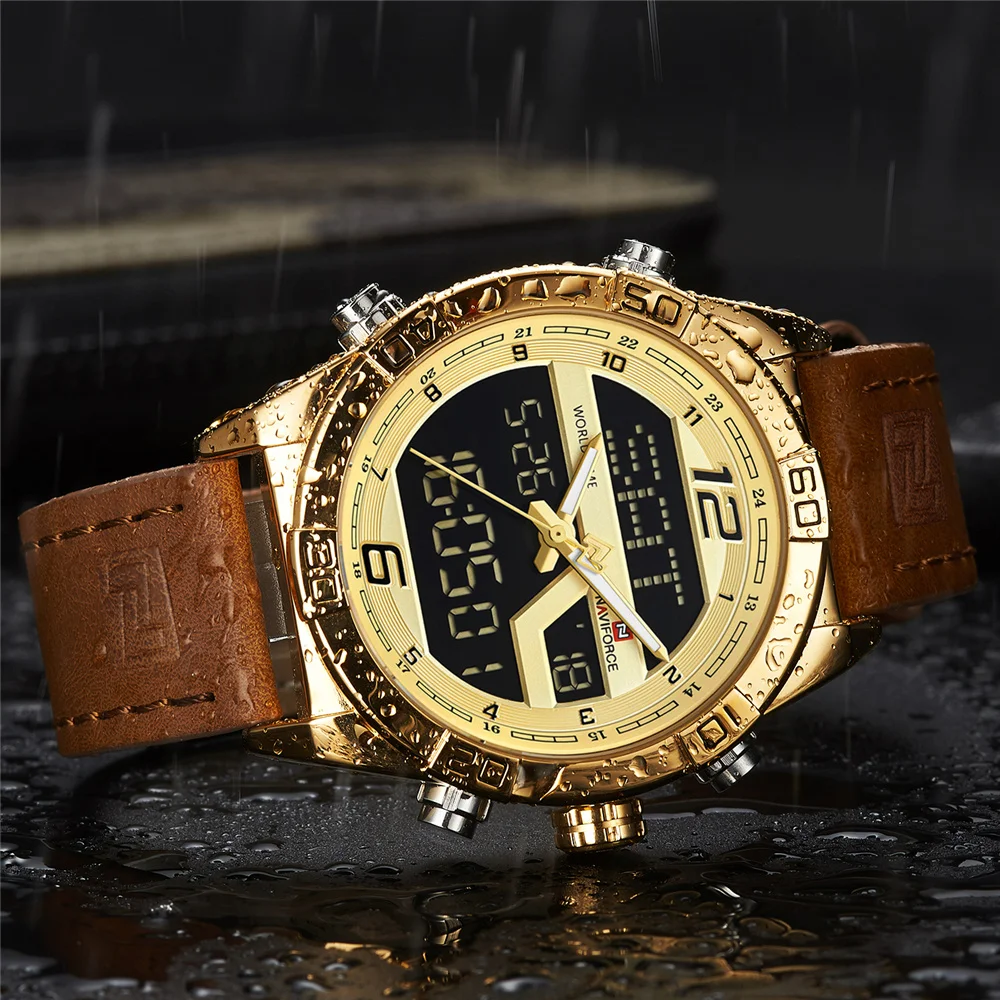 Часы наручные NAVIFORCE Мужские кварцевые брендовые Роскошные спортивные