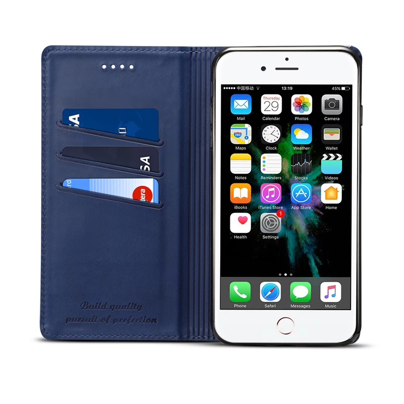 Новое поступление роскошный откидной Чехол YASOKO для iPhone 7 8 кожаный чехол кобура с