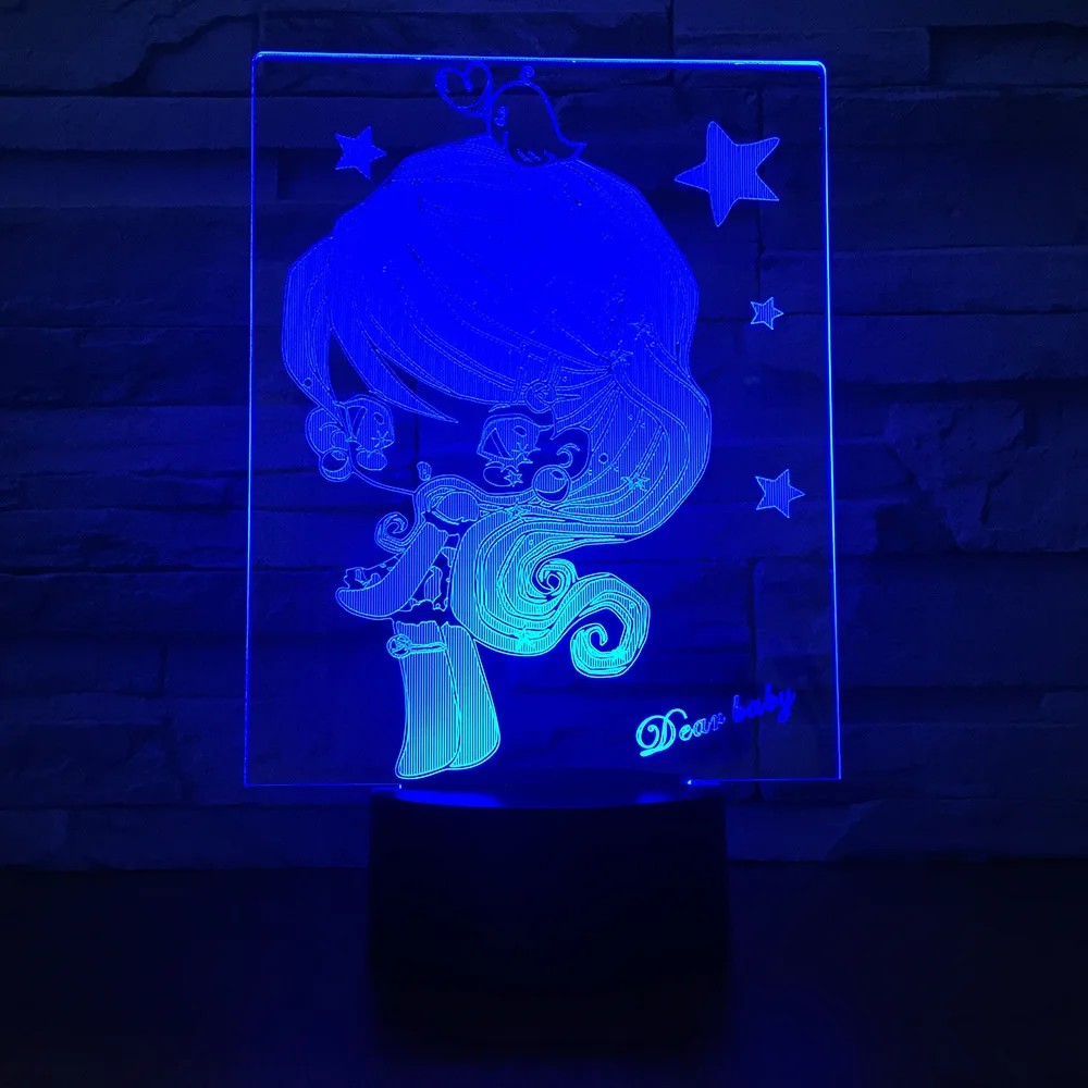 

Girl 3D Night Light For Home Decoration Amazing Visualization Optical Table Lamp Children Best Gift for Home Bedroom Decor