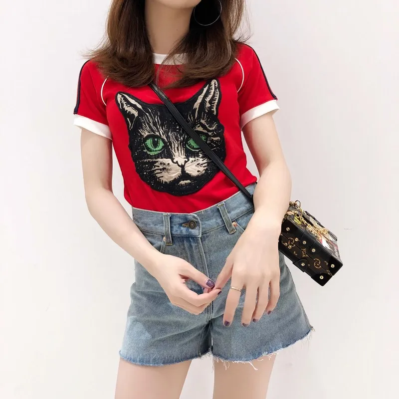 Женская футболка в европейском и американском стиле новая летняя полоску с