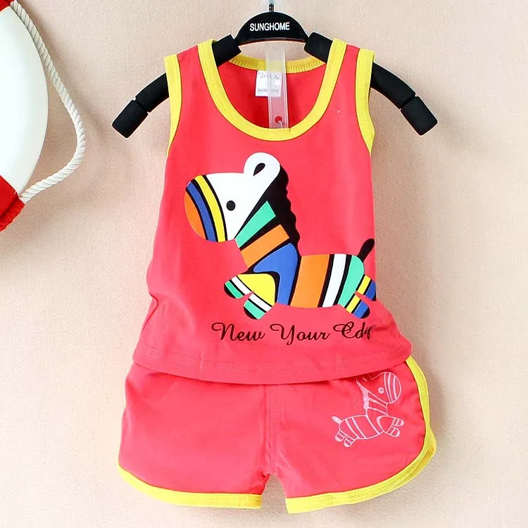 2019 летний комплект одежды для малышей хлопковый жилет и шорты комплекты