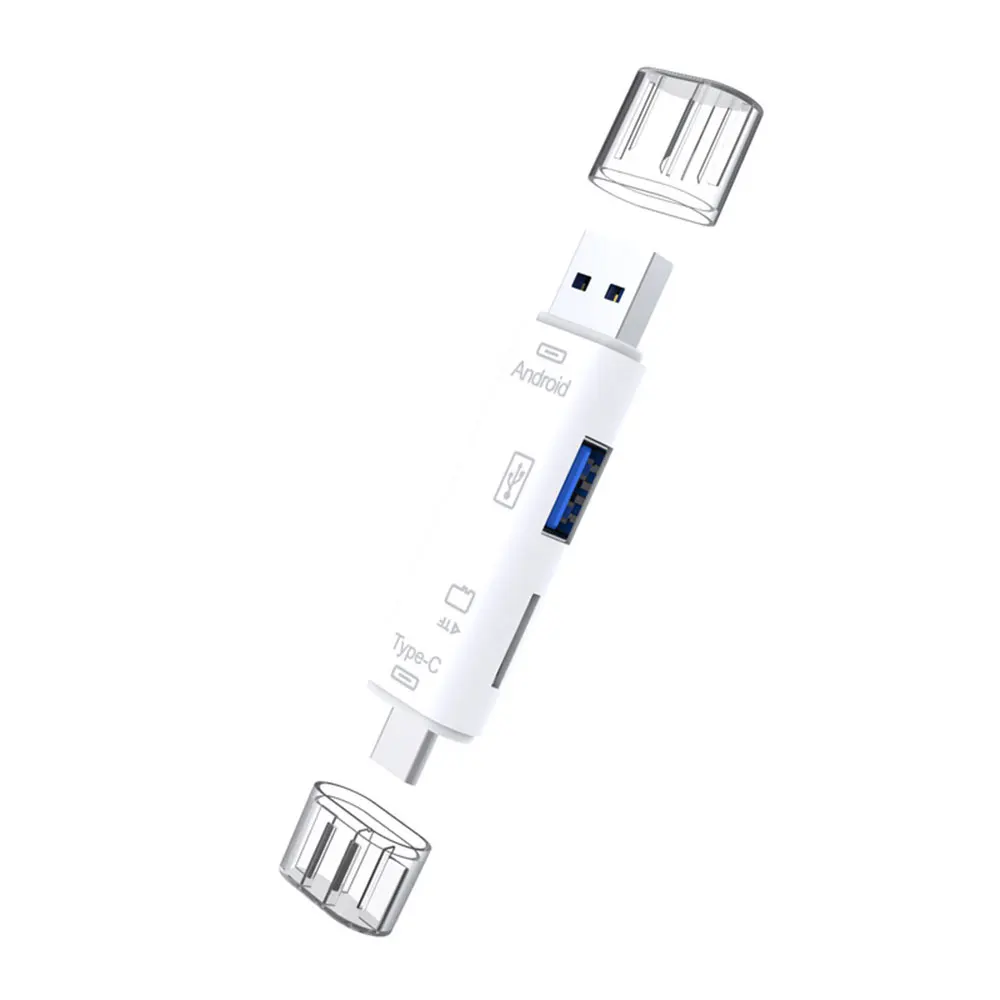 Белый Micro USB кард-ридер с TF картой OTG Смарт-карта памяти адаптер для MacBook ноутбука USB 3,1 Тип C кардридер SD кард-ридер - Цвет: Белый