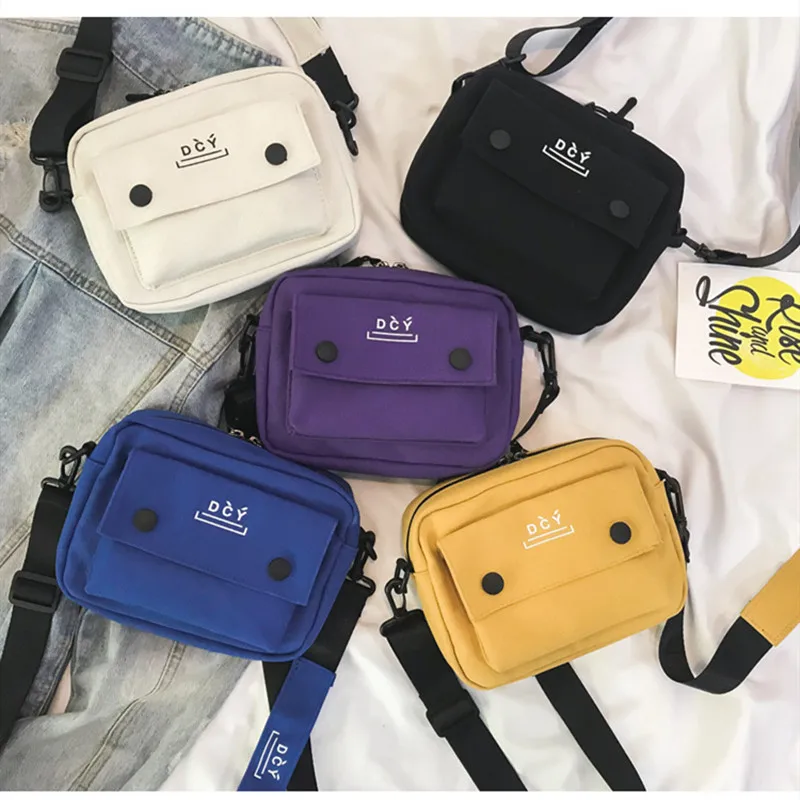 Женская новая Корейская Студенческая Повседневная холщовая сумка-мессенджер