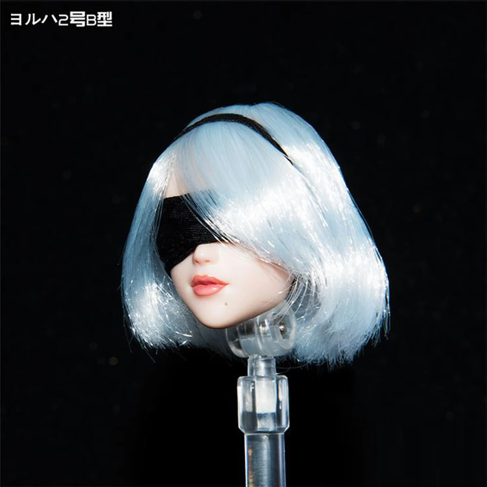 1/6 масштаб блонд красный черный волосы женская голова модель подходит 12