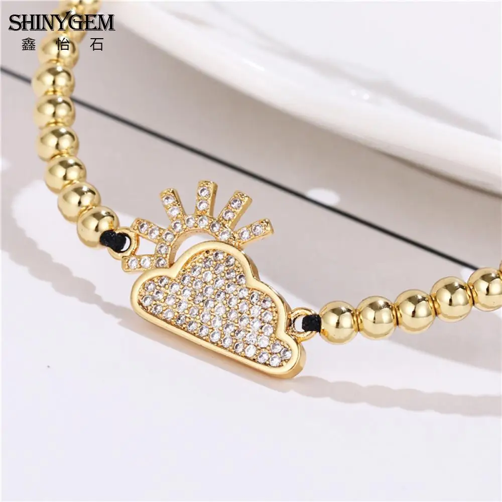ShinyGem модные солнце и облако Шарм Браслеты со стразами 4 цвета браслет ручной