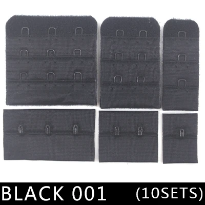 black 001 10 компл./лот женские полезный Черный Белый Бюстгальтер расширители ремешок Расширение Регулируемый пояс ручная выделка женская обувь застежка бюстгальтера аксессуары "сделай сам" - Цвет: black 001