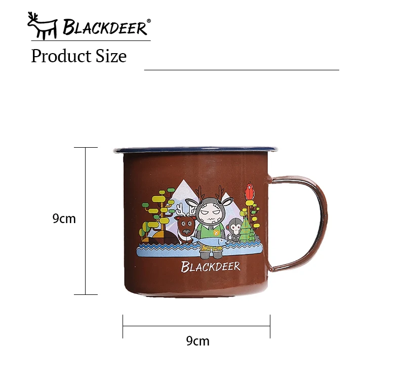BLACKDEER для отдыха на природе 500 мл эмалированная чашка для напитков, воды, колы, пивная кружка, Свернутый Край, для путешествий, Спортивная посуда, китайская, мультяшная, уникальная