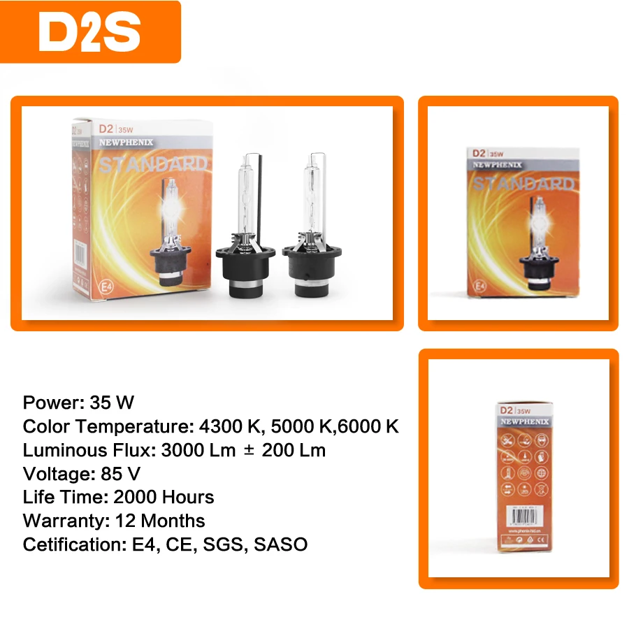 Ксеноновые HID D2S Биксеноновые Сменные лампы для фар 12 в 35 Вт 3200 лм 4300 К 5000 6000 2000