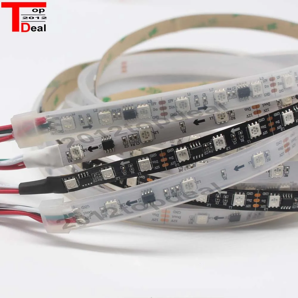 1 м 30 светодиодов/м 60 WS2811 Dream Color 5050 RGB Полноцветный ленточный светильник DC12v|strip