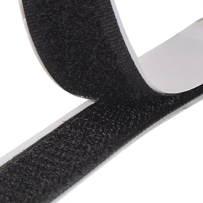 Black White velcros Adhesive Double Hook And Loop Fastener Tape Nylon Multi-sizes Magic Sticker Tape With Strong Glue 1Meter