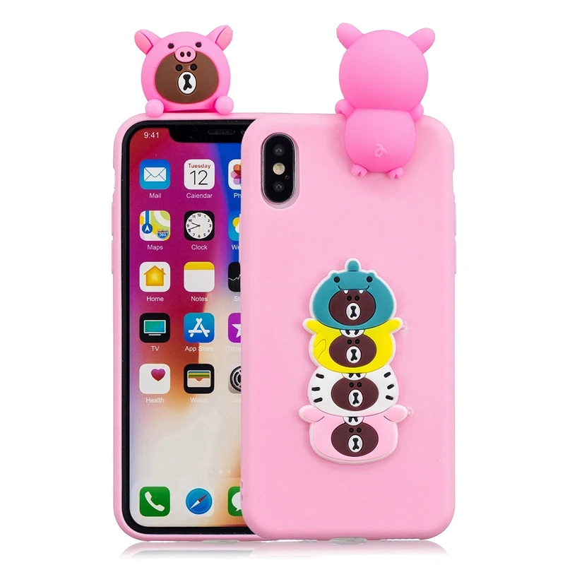 Милые игрушки мультфильм чехол для iPhone 6S 5 5S SE 5SE 6 7 8 Plus с единорогом XR X XS Max