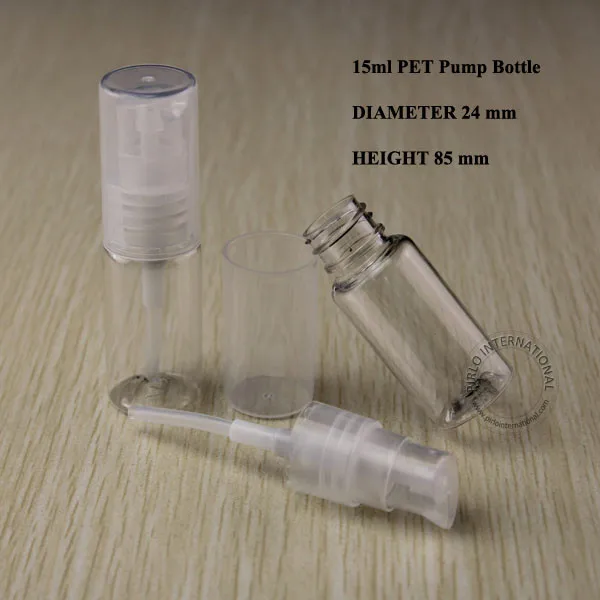 Пластиковая бутылка-распылитель для лосьона 15 мл с прозрачной крышкой 50 шт. |