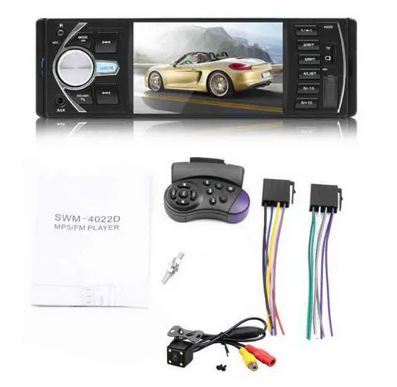 4,1 дюймов 1 din FM автомобильное радио-зеркальная связь Bluetooth стерео TF MP3 плеер AUX USB Радио-Кассетный проигрыватель Авто ленты