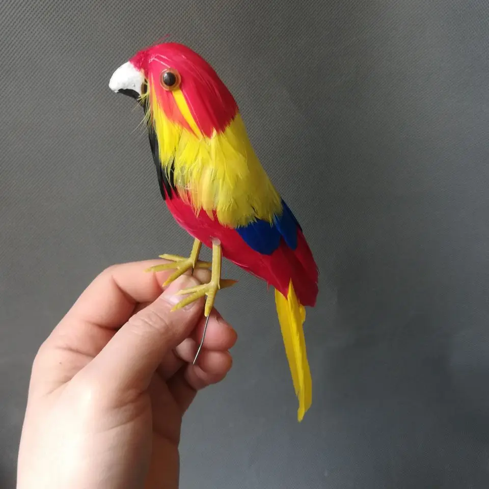 

real life toy colourful feathers parrot bird model about 20cm bird home garden decoration prop toy gift h1060