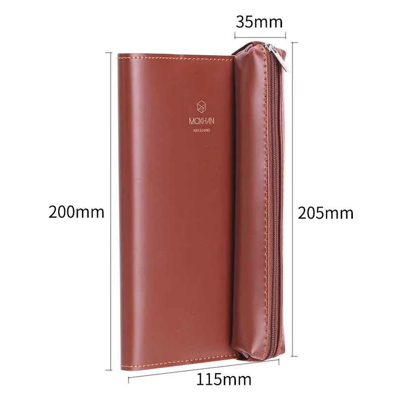 Deli SZ600 PU ноутбук записная книжка ручная записная книжка с ручкой коробка коричневый зеленый цвета дополнительно 205x155 мм - Цвет: Brown