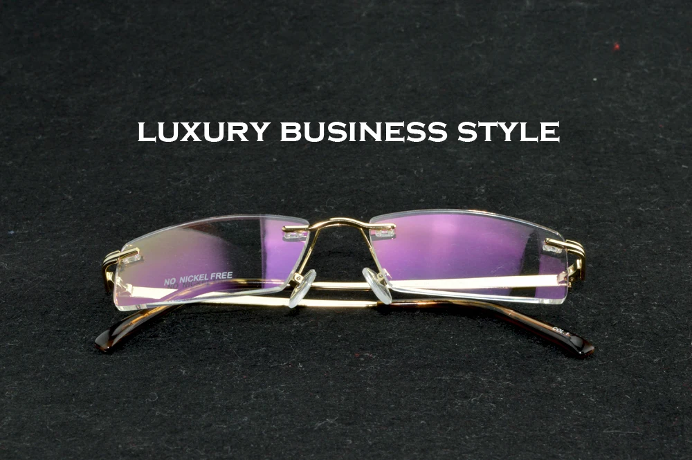 Очки Мужские квадратные титановые без оправы фотохромные|Мужские очки кадры| |