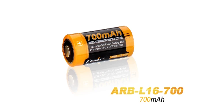 Перезаряжаемый литий ионный аккумулятор Fenix ARB L16 700 3 6 V 16340 700mAh 1 шт./лот|batteries